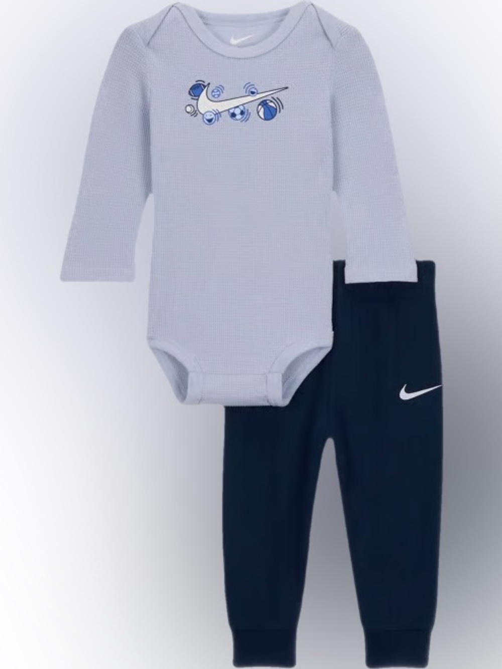 Nike Blue Baby Bodysuit with Matching Pants 0-3M